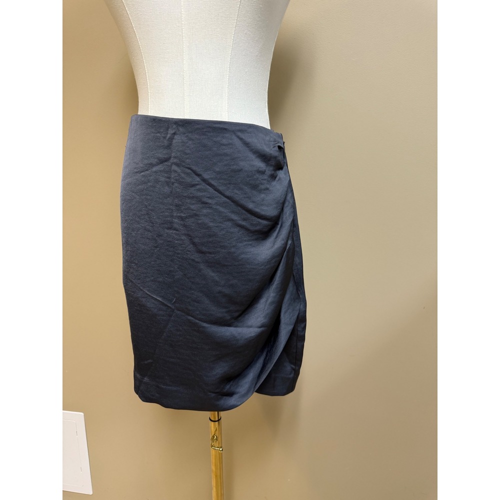 EXPRESS Draped Faux Silk Wrap Mini Skirt Dark‎ Gray Size S
